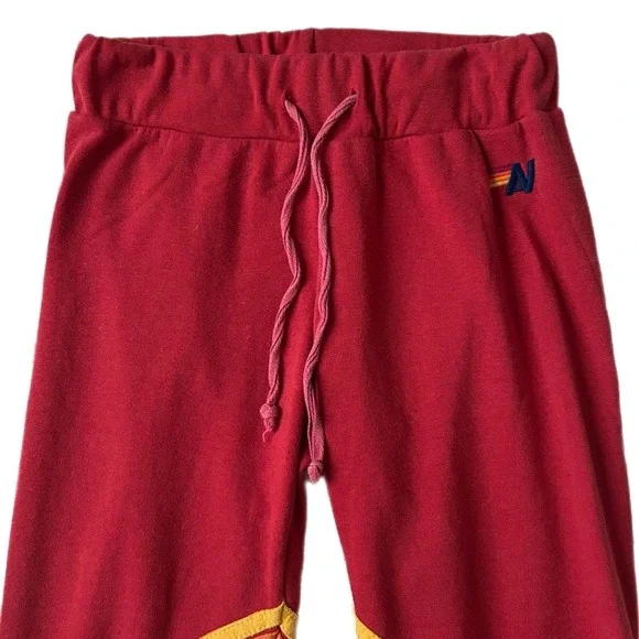 Aviator Nation Sweatpants Red Blue Rainbow Stripe Joggers Women's Size XS - Picture 4 of 7